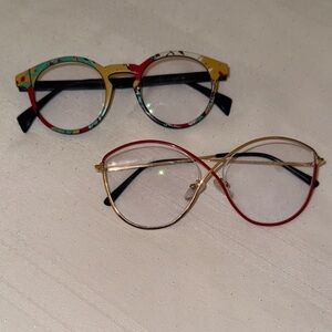 Colorful and Gold Frame Glasses Set